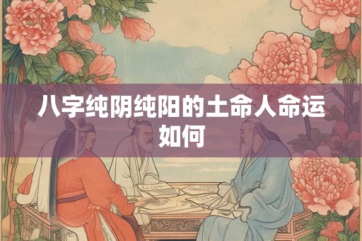 八字纯阴纯阳的土命人命运如何
