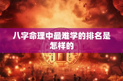 八字命理中最难学的排名是怎样的