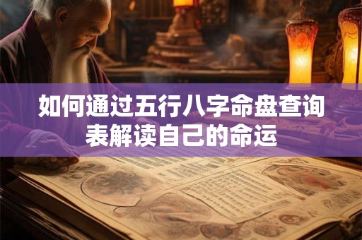 如何通过五行八字命盘查询表解读自己的命运