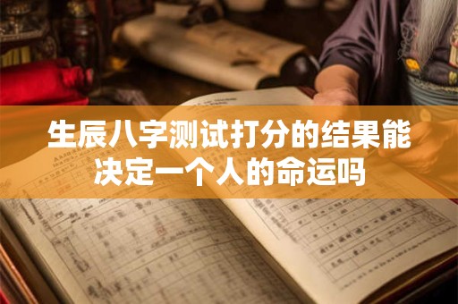 生辰八字测试打分的结果能决定一个人的命运吗