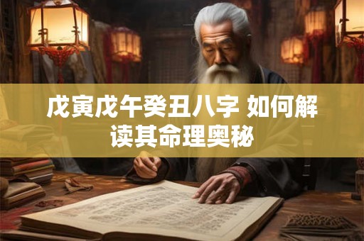 戊寅戊午癸丑八字 如何解读其命理奥秘 戊寅戊午癸丑八字 如何解读其命理奥秘