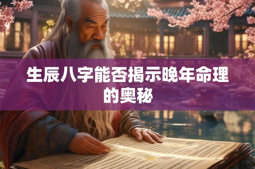 生辰八字能否揭示晚年命理的奥秘