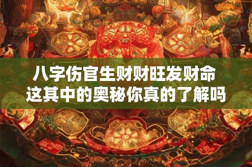 八字伤官生财财旺发财命 这其中的奥秘你真的了解吗