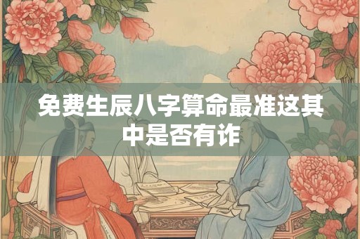 免费生辰八字算命最准这其中是否有诈 免费生辰八字算命最准这其中是否有诈