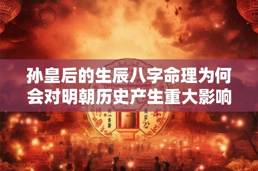 孙皇后的生辰八字命理为何会对明朝历史产生重大影响 孙皇后的生辰八字命理为何会对明朝历史产生重大影响