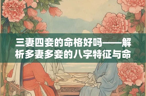 三妻四妾的命格好吗——解析多妻多妾的八字特征与命运走势