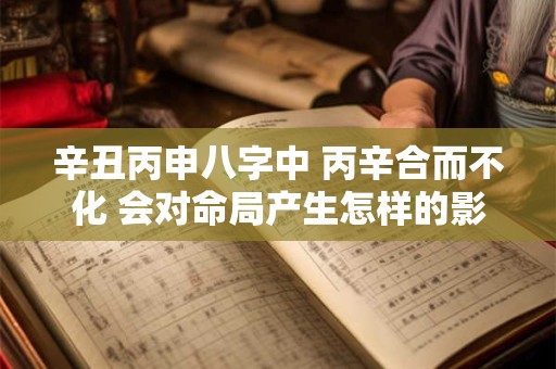 辛丑丙申八字中 丙辛合而不化 会对命局产生怎样的影响