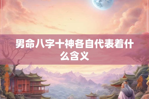 男命八字十神各自代表着什么含义