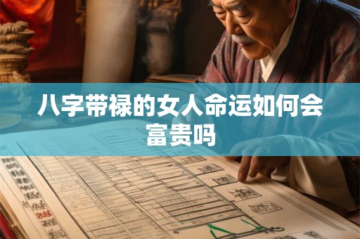 八字带禄的女人命运如何会富贵吗