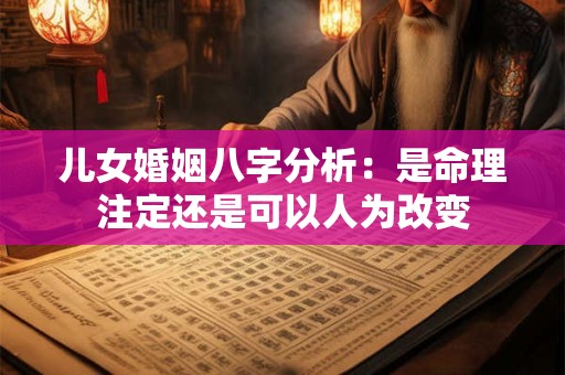 儿女婚姻八字分析：是命理注定还是可以人为改变