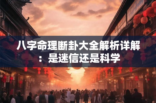 八字命理断卦大全解析详解：是迷信还是科学