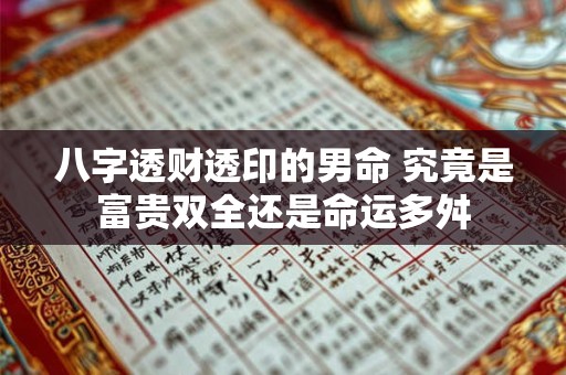 八字透财透印的男命 究竟是富贵双全还是命运多舛