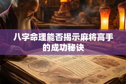 八字命理能否揭示麻将高手的成功秘诀