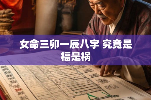 女命三卯一辰八字 究竟是福是祸