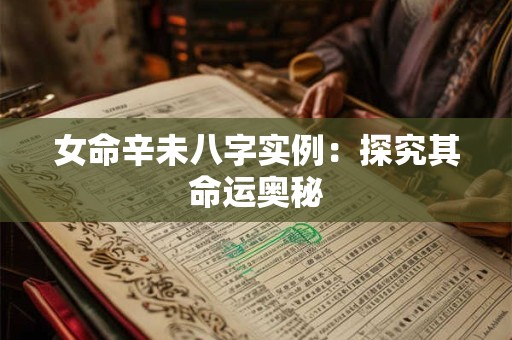 女命辛未八字实例：探究其命运奥秘