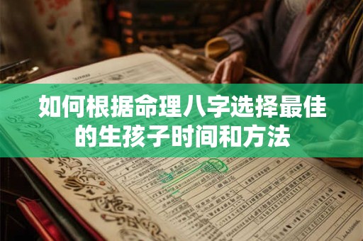 如何根据命理八字选择最佳的生孩子时间和方法