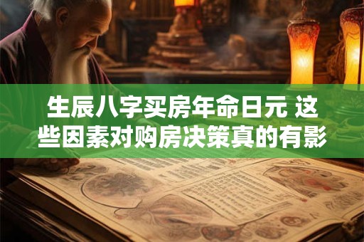 生辰八字买房年命日元 这些因素对购房决策真的有影响吗