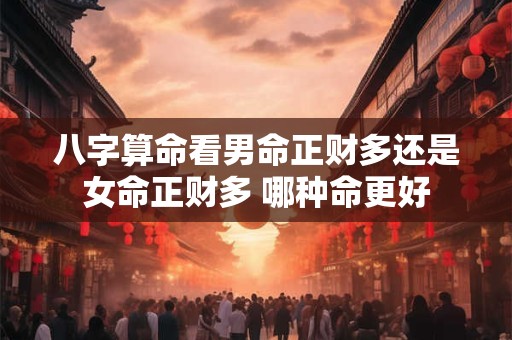 八字算命看男命正财多还是女命正财多 哪种命更好