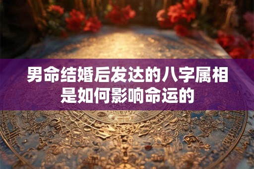 男命结婚后发达的八字属相是如何影响命运的