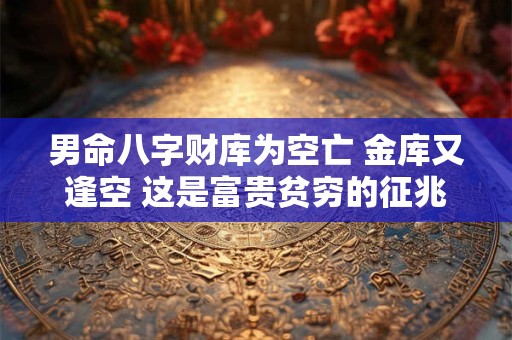 男命八字财库为空亡 金库又逢空 这是富贵贫穷的征兆吗