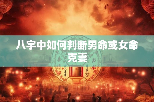 八字中如何判断男命或女命克妻