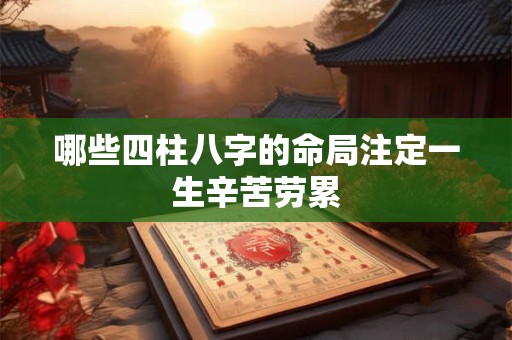 哪些四柱八字的命局注定一生辛苦劳累