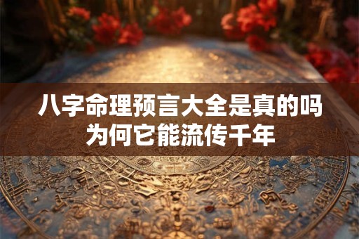 八字命理预言大全是真的吗为何它能流传千年
