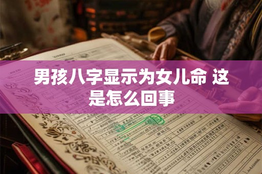 男孩八字显示为女儿命 这是怎么回事