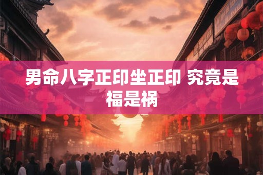 男命八字正印坐正印 究竟是福是祸