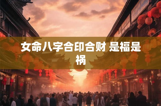 女命八字合印合财 是福是祸