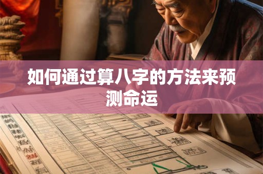 如何通过算八字的方法来预测命运