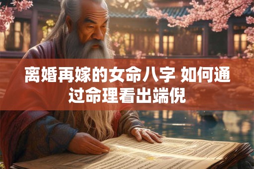 离婚再嫁的女命八字 如何通过命理看出端倪