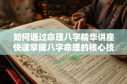 如何通过命理八字精华讲座快速掌握八字命理的核心技巧