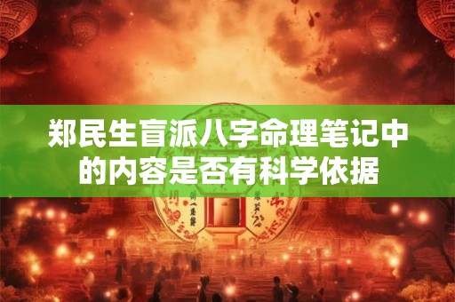 郑民生盲派八字命理笔记中的内容是否有科学依据