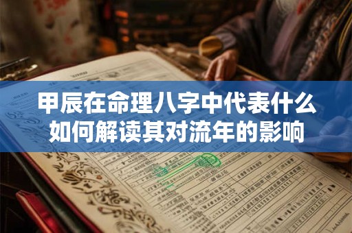 甲辰在命理八字中代表什么如何解读其对流年的影响