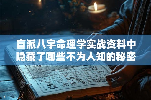 盲派八字命理学实战资料中隐藏了哪些不为人知的秘密