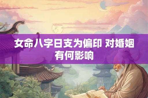 女命八字日支为偏印 对婚姻有何影响