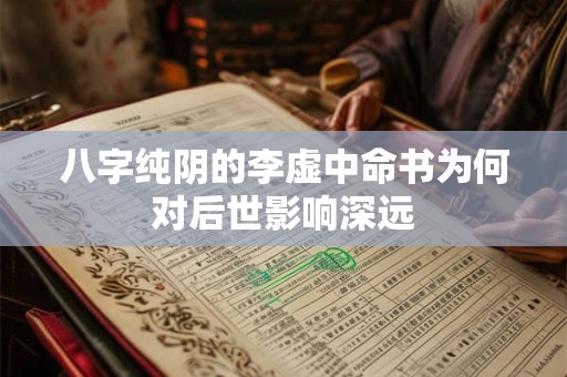八字纯阴的李虚中命书为何对后世影响深远