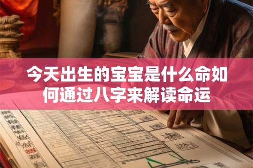 今天出生的宝宝是什么命如何通过八字来解读命运