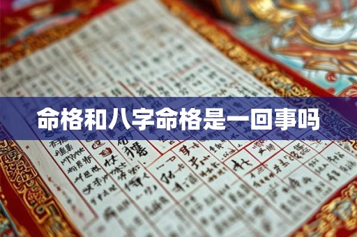 命格和八字命格是一回事吗