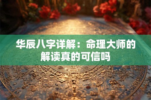 华辰八字详解：命理大师的解读真的可信吗