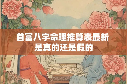 首富八字命理推算表最新 是真的还是假的