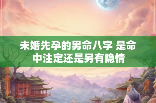 未婚先孕的男命八字 是命中注定还是另有隐情