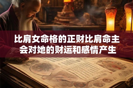 比肩女命格的正财比肩命主 会对她的财运和感情产生怎样的影响
