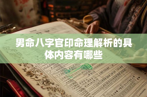 男命八字官印命理解析的具体内容有哪些