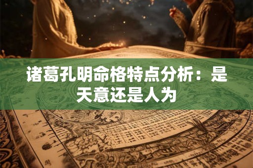 诸葛孔明命格特点分析：是天意还是人为