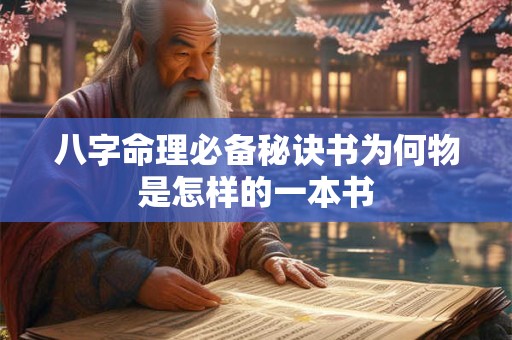 八字命理必备秘诀书为何物是怎样的一本书