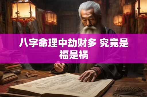 八字命理中劫财多 究竟是福是祸