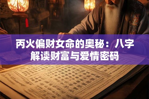 丙火偏财女命的奥秘：八字解读财富与爱情密码