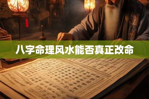 八字命理风水能否真正改命